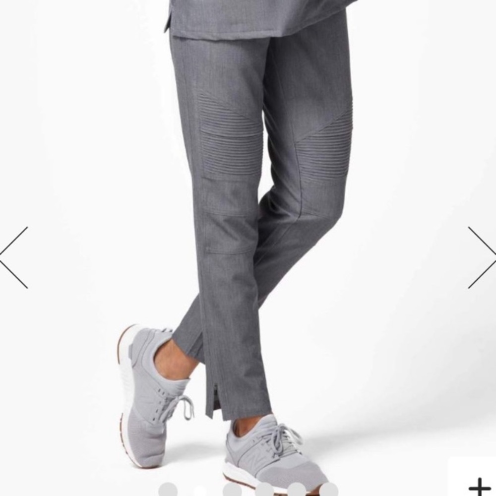 Figs Women’s Gray Kanye Moto Scrub Pants Ankle Zip Size Medium Limited Edition